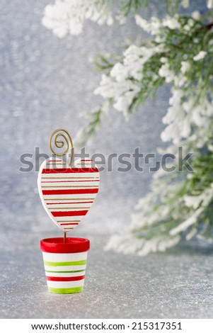 Christmas spruce - silver bokeh defocused.Stock image.