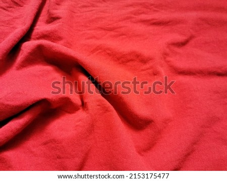 Red Cloth Wave Wrinkles Raw Material Texture background