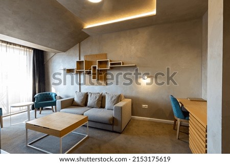 Interior of a modern hotel living room