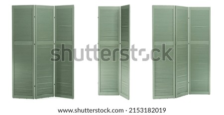Set of modern folding screen isolated on white