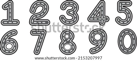 road numbers clipart vector silhouette