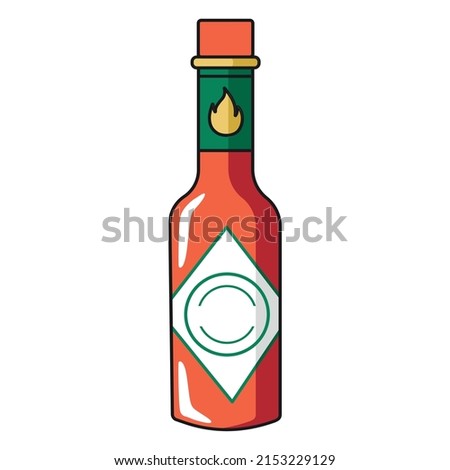Tabasco Sauce Color Stroke. High quality vector Royalty-Free Stock Photo #2153229129