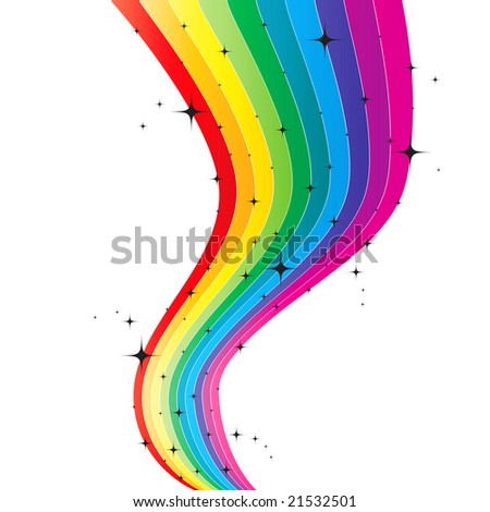 colorful rainbow with black stars. This illustration in vector - in my portfolio.