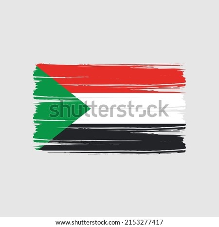 Sudan Flag Brush. National Flag