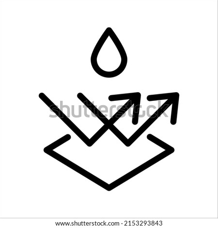 Water repellent surface line icon. Waterproof symbol concept isolated on white background. Vector illustration