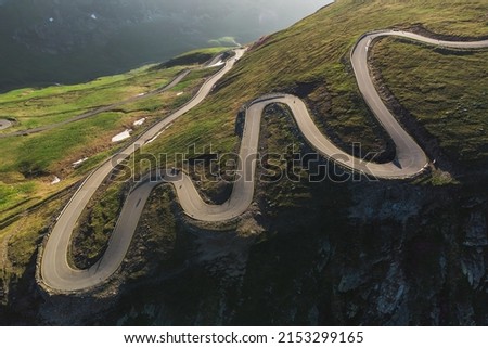 Aerial view of Transalpina mountain road, at sunrise	
 Royalty-Free Stock Photo #2153299165
