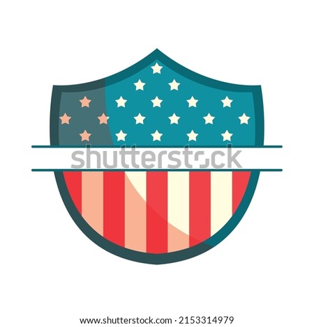shield with USA flag icon isolated