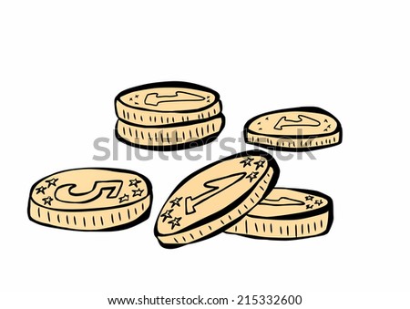 doodle golden coins