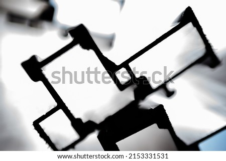 aluminum profile, abstract white and gray, soft focus