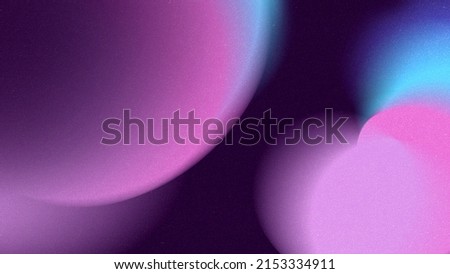 Abstract volume blended soft splat shapes on dark purple background and a retro style grainy texture overlay. For remarkable and modern designs for your project, like websites, social media or posters