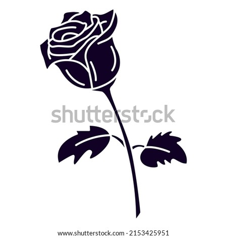 Single Rose Cut Out. High quality vector