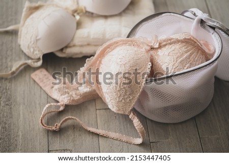 
Underwear Bra in the washing net Royalty-Free Stock Photo #2153447405