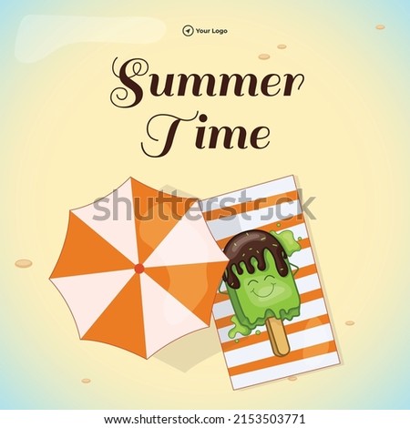Summer time banner design template.