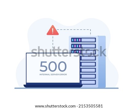 Flat Illustration 500 Internal Server Error Concept. Can't Connect To Server or Internet. Website Error 500.
Can be used for web, landing page, animation, promotion, etc. Royalty-Free Stock Photo #2153505581