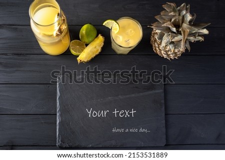 Mockup board with fruit. Fruit on a black background