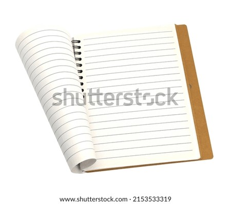 Spiral notebook with lined sheets isolated on white background