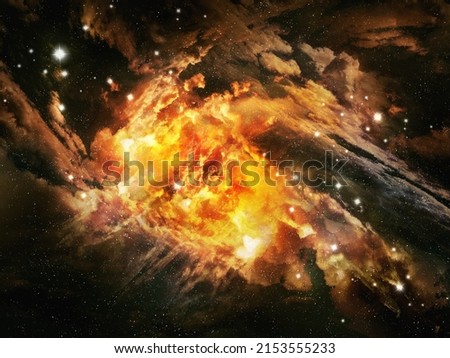 Supernova explosion in the galaxy, stellar nebula in space. Colorful cosmos with stardust. 