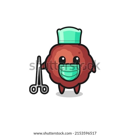 surgeon meatball mascot character , cute design