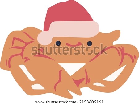  christmas crab flat vector art
