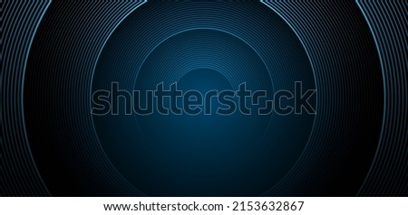Abstract blue circle line stripes on dark blue background. Gradient halftone circle lines pattern. Dynamic geometric lines dimension. Modern graphic design element. Futuristic concept Royalty-Free Stock Photo #2153632867