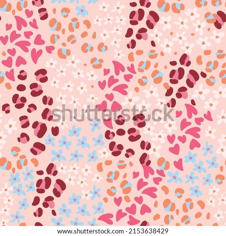 Cute Safari Animal skin print seamless pattern vector illustration EPS10 ,Design for fashion , fabric, textile, wallpaper, cover, web , wrapping and all prints Royalty-Free Stock Photo #2153638429