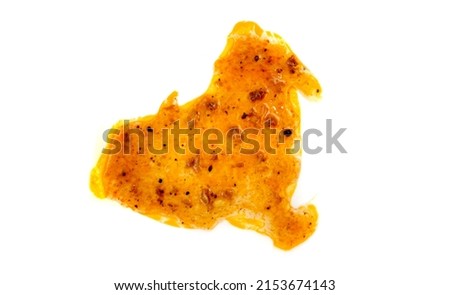 Greasy oil stains on a white background. Royalty-Free Stock Photo #2153674143