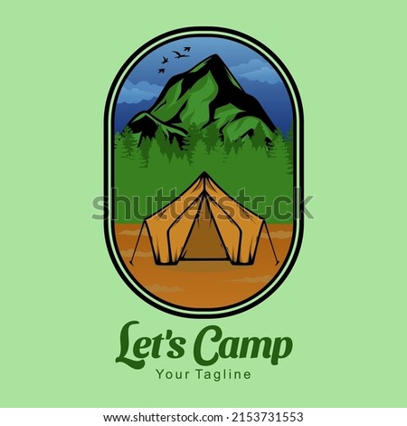 Mountain Logo Vector Design Illustration. Let's Camp