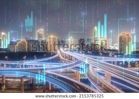 Three dimensional traffic picture of the concept of science and Technology City
