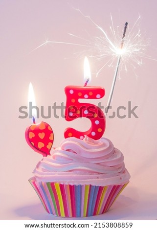 Happy 5th Birthday Card Birthday Cupcake Image 