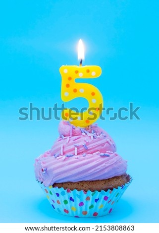 Happy 5th Birthday Card Birthday Cupcake Image 