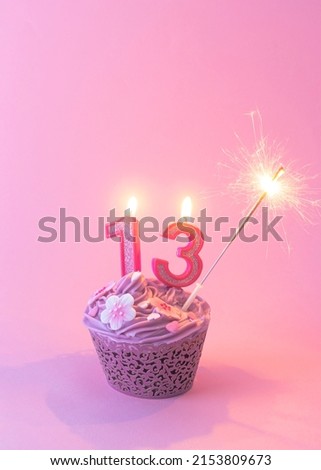 Happy 13th Birthday Cupcake Image 