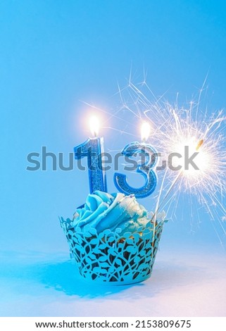 Happy 13th Birthday Cupcake Image 