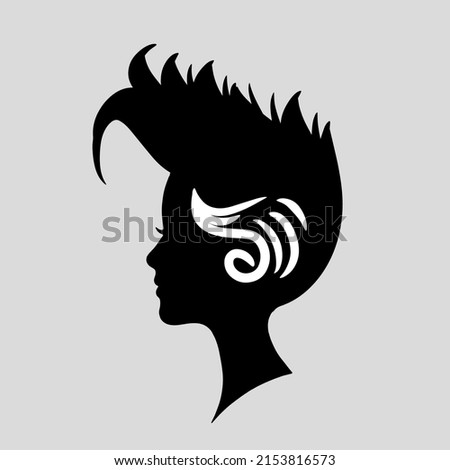Hair beauty and spa salon silhouette logo