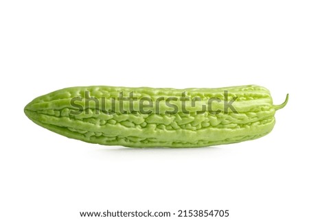 Momordica charantia isolated on white background with clipping path, Bitter melon, Chinese gourd. Royalty-Free Stock Photo #2153854705
