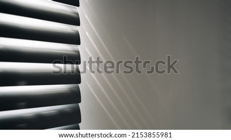 Space shadow. Sunlight architecture abstract background with light, black shadow overlay from window on white texture wall. Organic drop diagonal shadow for Decorative and backdrop