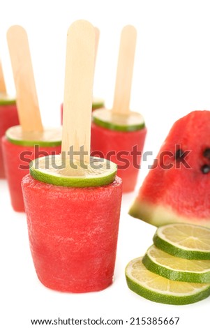 Watermelon ice-cream, close-up
