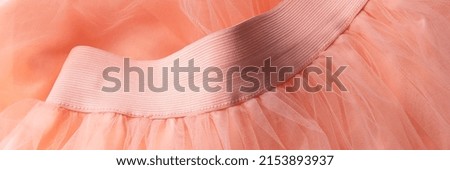 Close up of pink tulle skirt
