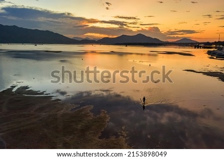 Sunset in Lap An lagoon, Thua Thien Hue, Vietnam