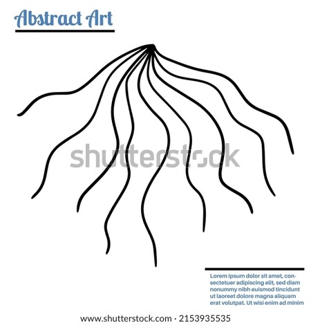 Cute abstract doodle artistic sketch isolated on white background. Crazy messy doodle art with different shapes, curls. Fantasy card.