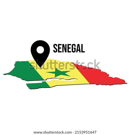 Senegal Arabia country map Flag Perfect to used for infographic