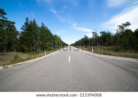 driving empty highway in summer in country
