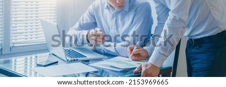 business people working in office, consulting, collaboration banner background