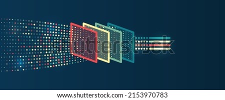 Big data visualization. A dynamic array of information. Data sorting process. Big data stream futuristic infographics. File structuring, machine learning. Royalty-Free Stock Photo #2153970783
