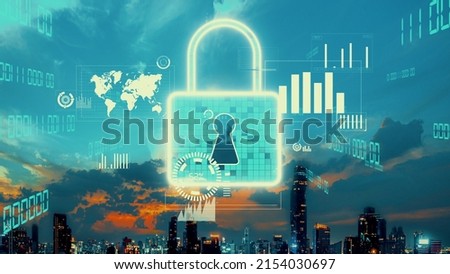 Cyber Security and Alteration Data Protection on Digital Platform . Graphic interface showing secure firewall technology for online data access defense against hacker, virus and insecure information .