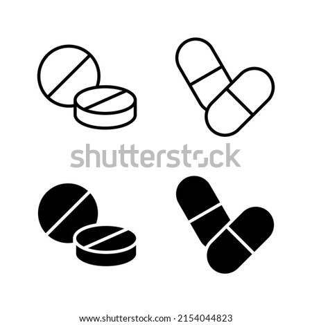 Pills icons vector. capsule icon. Drug sign and symbol