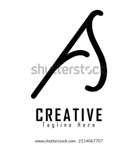 Initials AS design logo illustration
