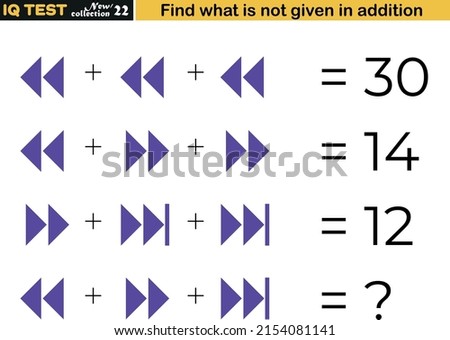 Fun math questions,Find the missing in addition. IQ test intelligence questions Royalty-Free Stock Photo #2154081141