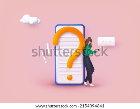 Question Marks. FAQ concept. Ask Questions and receive Answers. Online Support center. Frequently Asked Questions. 3D Web Vector Illustrations. Royalty-Free Stock Photo #2154094641