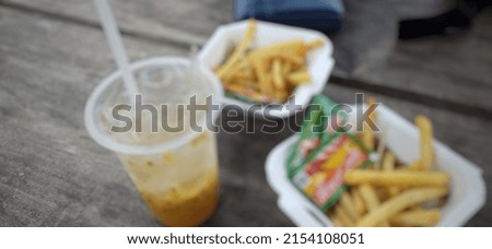defocused abstract background of the French fries 