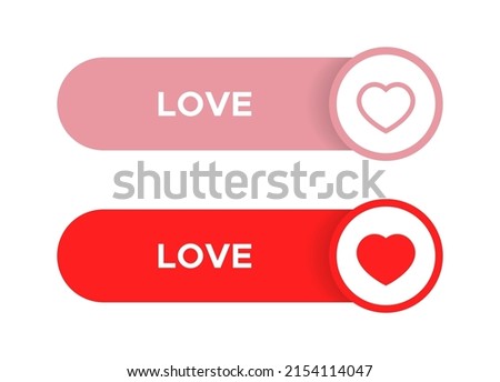 Love, heart button vector. Icon set of social media